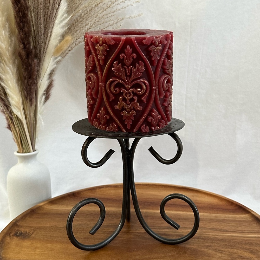 Metal Three Leg Made in Indiana Single Candle Holder